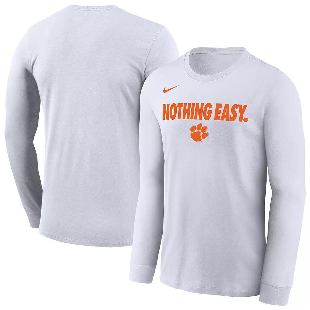Men's Nike White Clemson Tigers 2025 On-Court Bench Long Sleeve T-Shirt, Size: XL Product Image