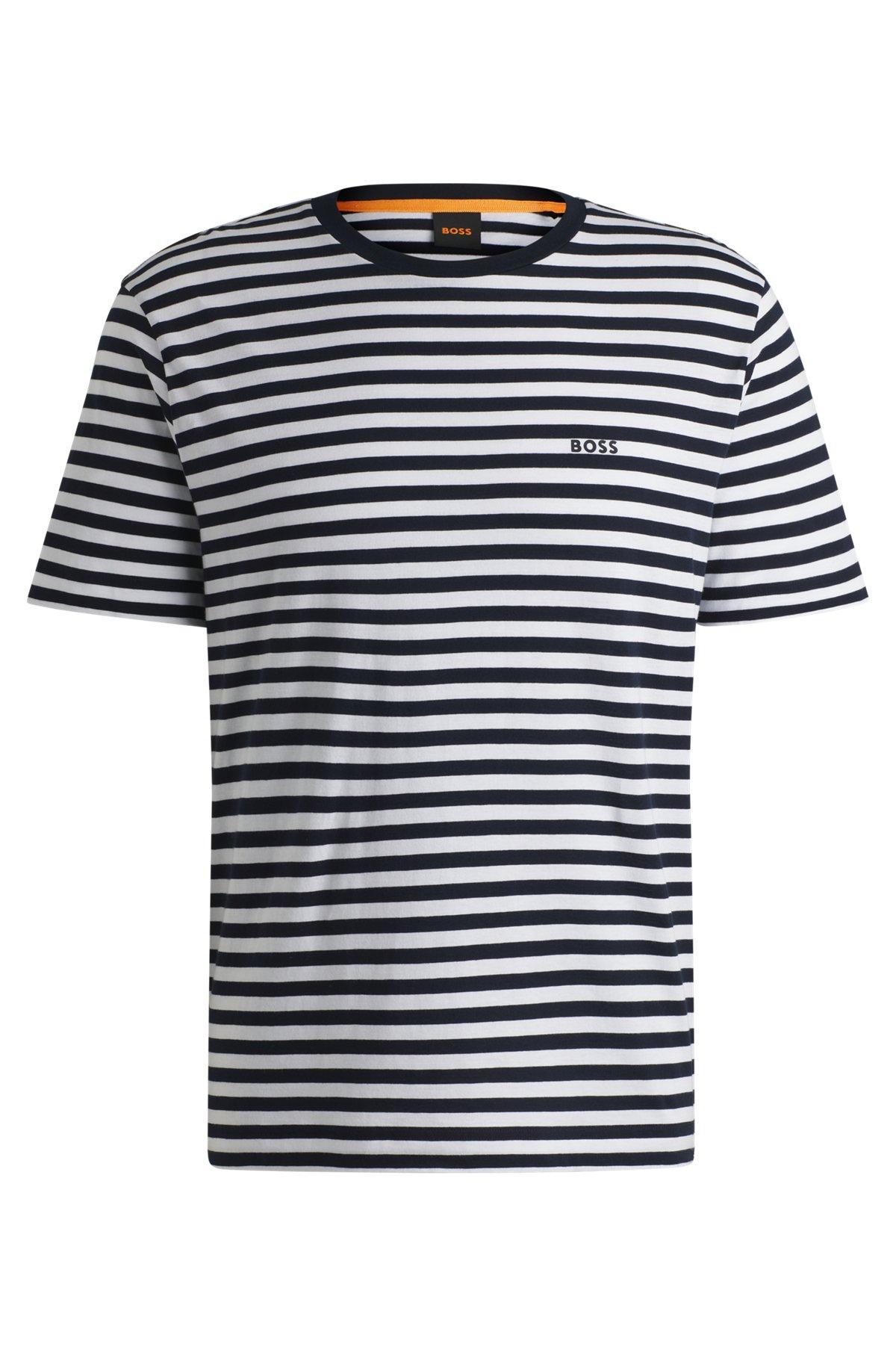 Relaxed-fit T-shirt in cotton with horizontal stripes Product Image