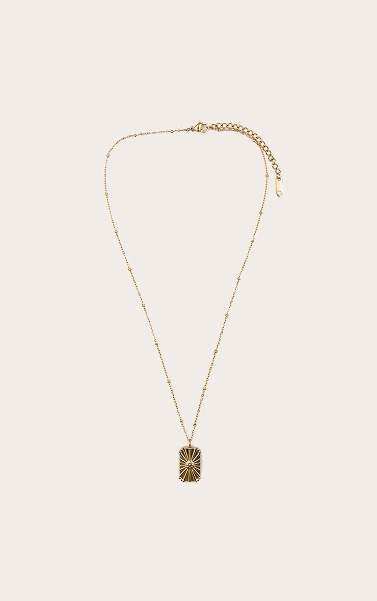 Gold Water Resistant Flower Pendant Necklace Product Image