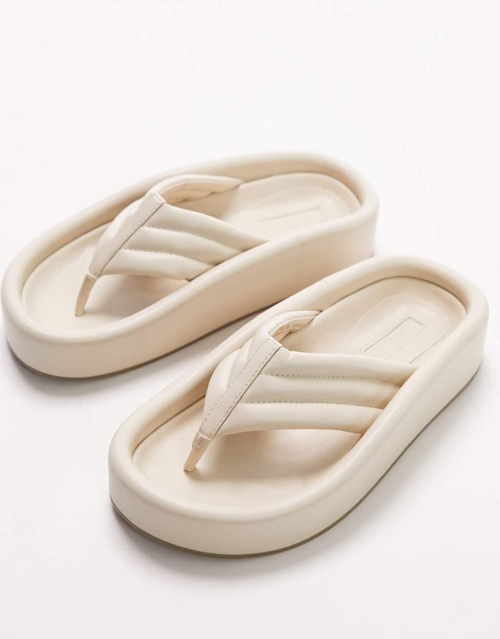 Topshop Gigi toepost sunken footbed sandals Product Image