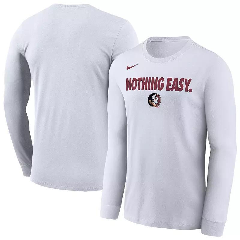 Men's Nike White Dayton Flyers 2025 On-Court Bench Long Sleeve T-Shirt, Size: Large, Day White Product Image
