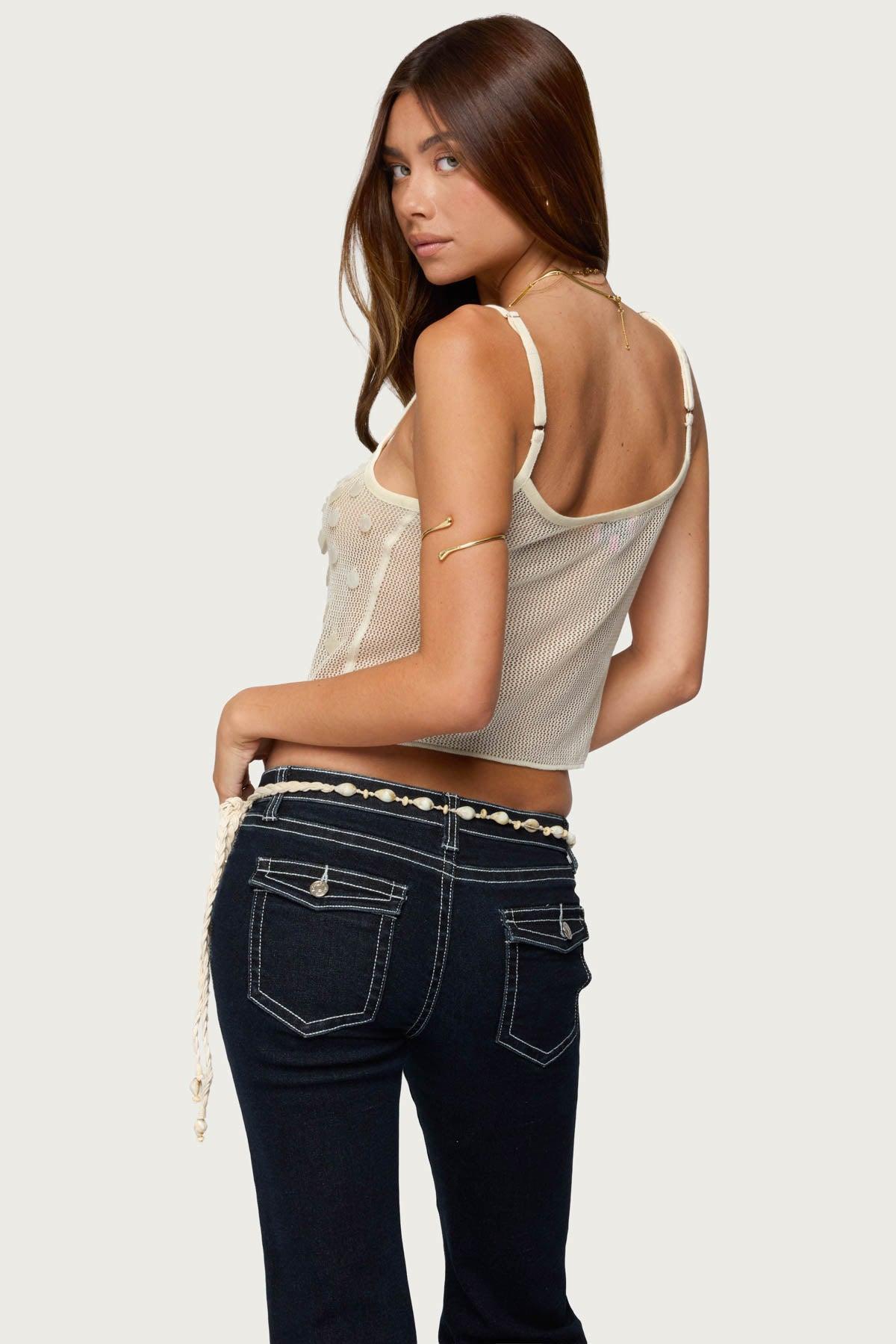 Onya Iridescent Sheer Knit Top Product Image
