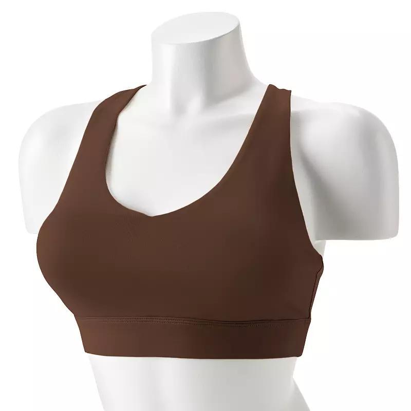 Tek Gear® Ultrastretch Medium-Impact V-Neck Sports Bra, Women's, Brown Shine Product Image