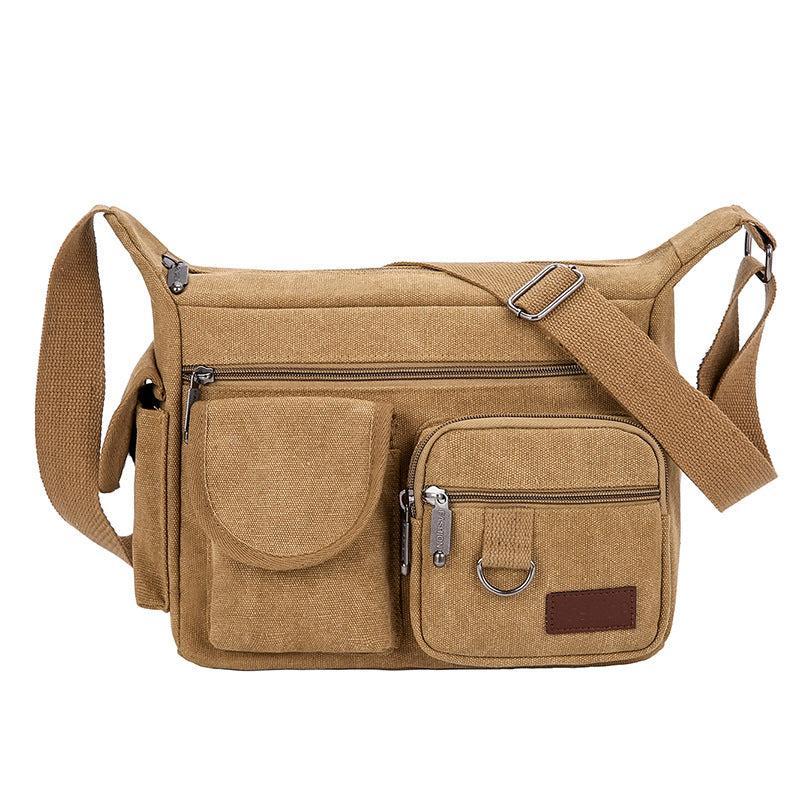 Lior Canvas Tote Bag Messenger Crossbody Shoulder Bag Large Bag with Multiple Pockets Product Image