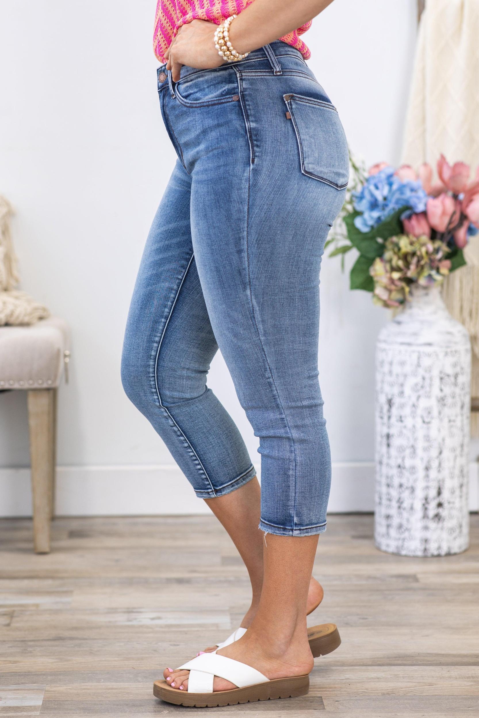 Judy Blue Contrast Wash Capri Product Image