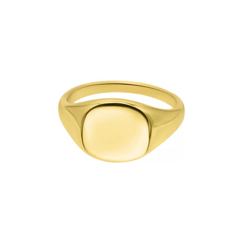 Adornia Gold Tone Square Face Signet Pinky Ring, Women's, Size: 6 Product Image