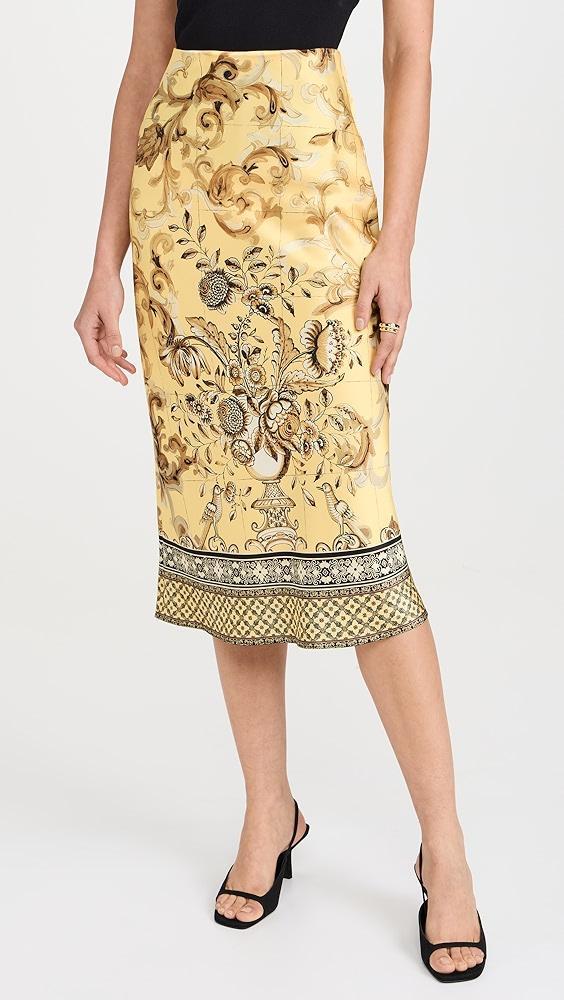 alice + olivia Maeve Mid Length Slip Skirt with Slit | Shopbop Product Image