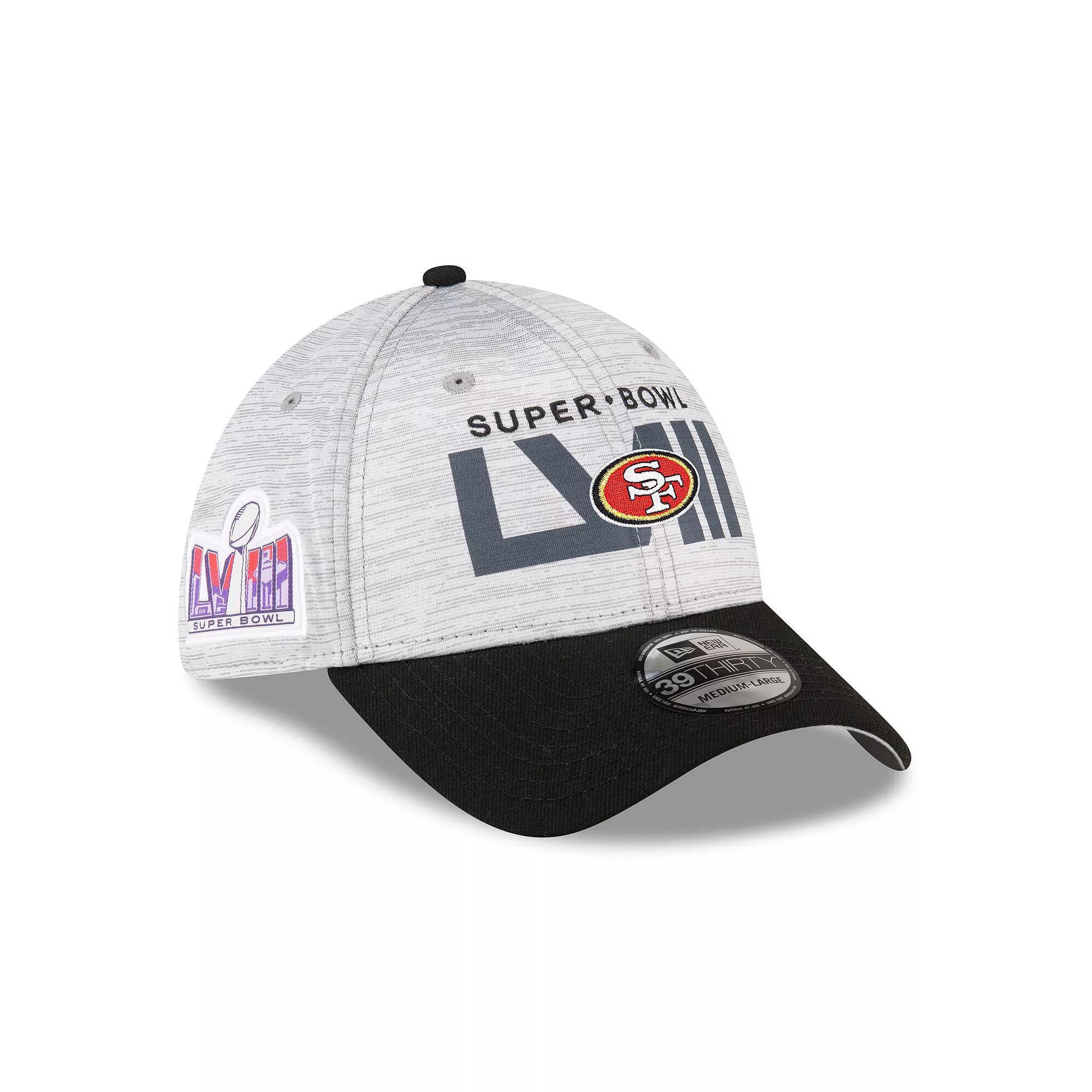 Men's New Era  Heather Gray/Black San Francisco 49ers Super Bowl LVIII 39THIRTY Flex Fit Hat, Grey Product Image