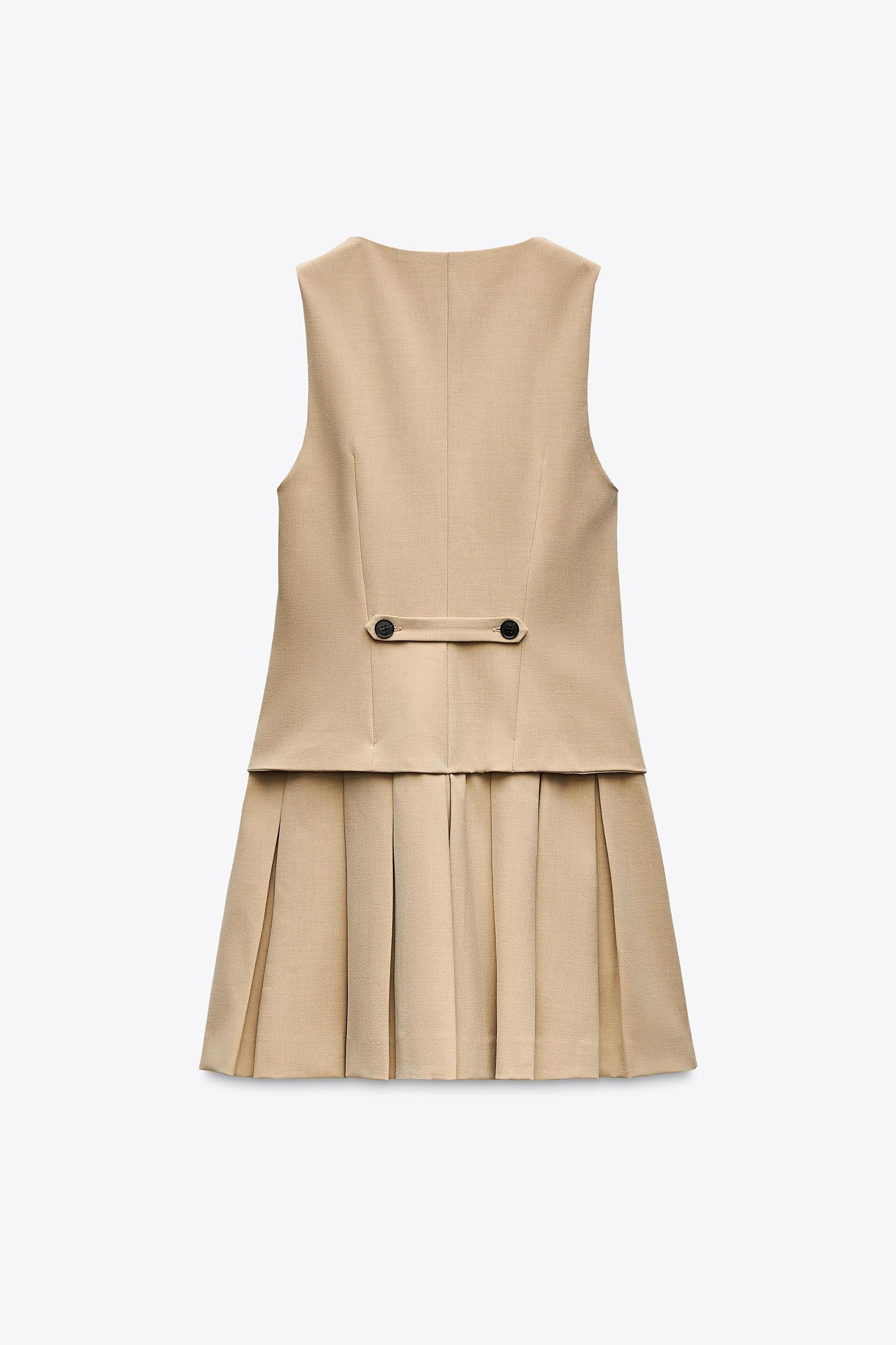 BOX PLEAT VEST DRESS Product Image