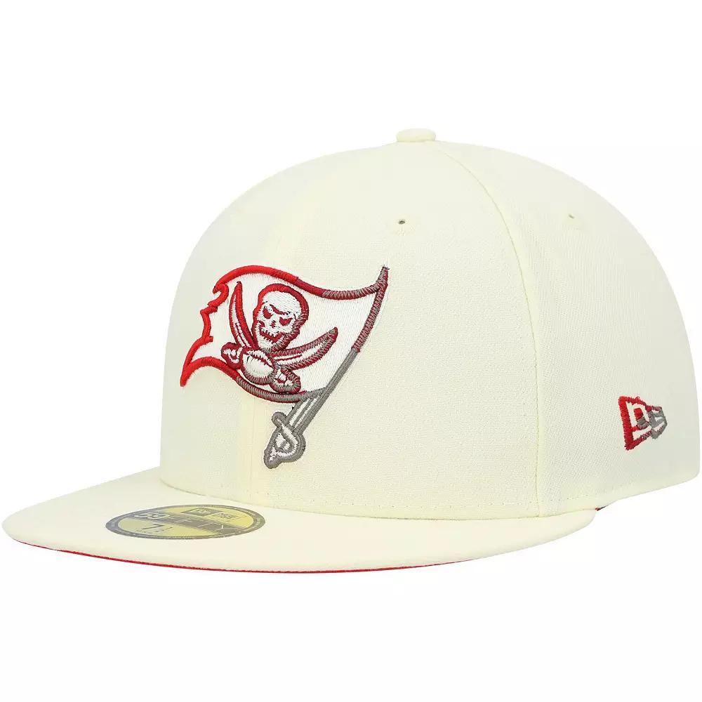 Men's New Era Cream Tampa Bay Buccaneers Chrome Dim 59FIFTY Fitted Hat, Size: 7 3/4, Beige Product Image