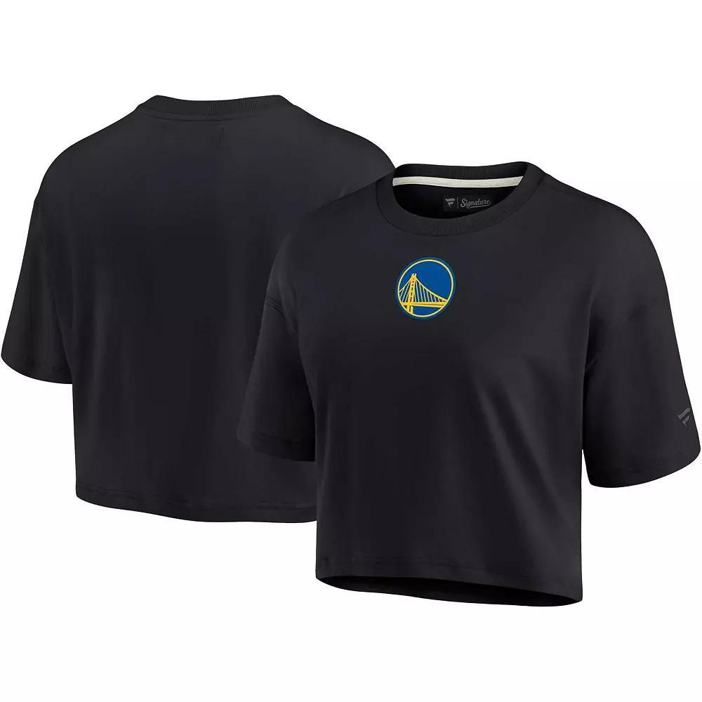 Women's Fanatics Signature Black Philadelphia 76ers Super Soft Boxy Cropped T-Shirt, Size: Medium, 76r Black Product Image