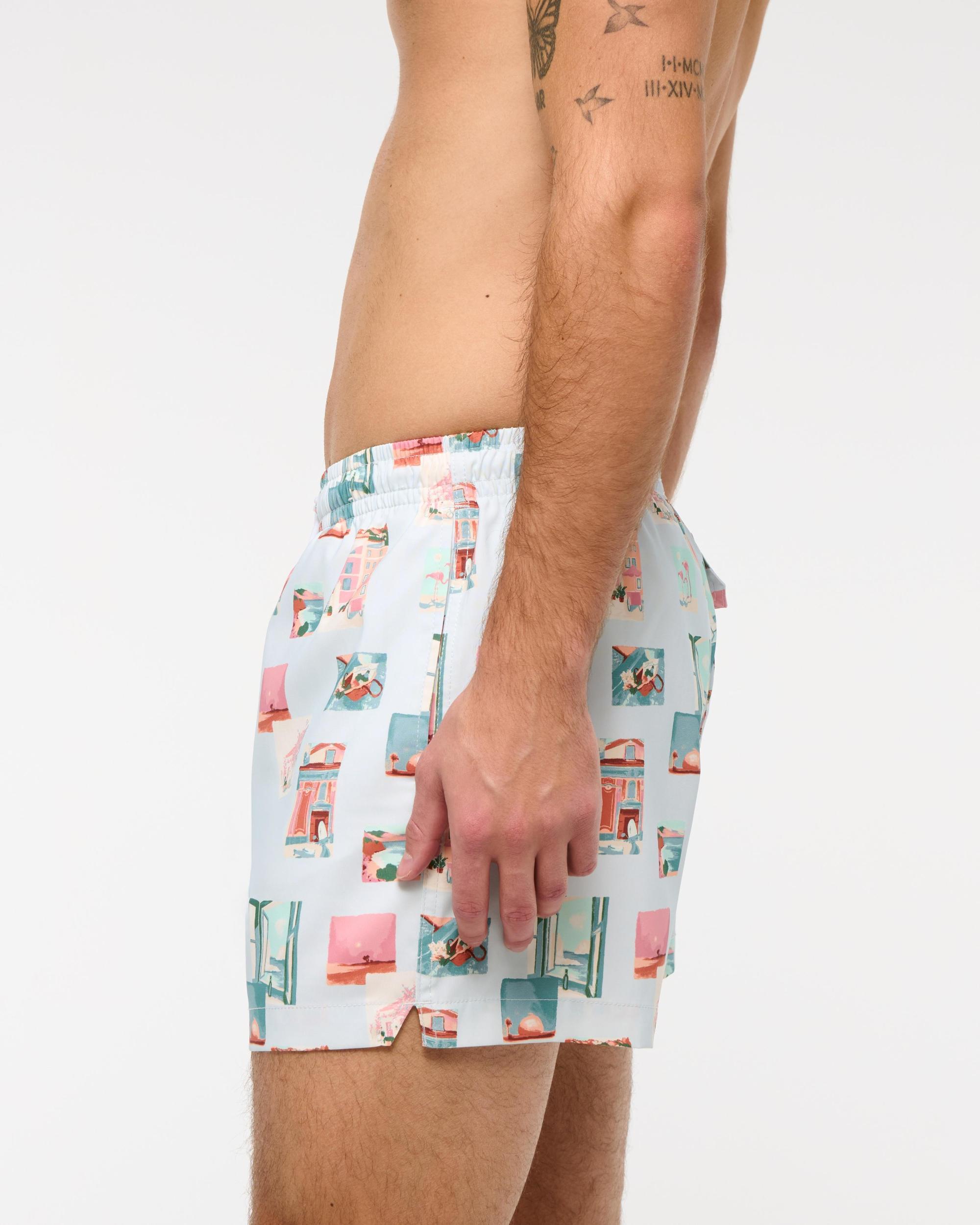 Pull-On Wide Seersucker Swim Trunk Product Image
