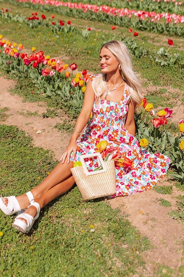 South Ocean Boulevard Smocked Midi Dress Product Image