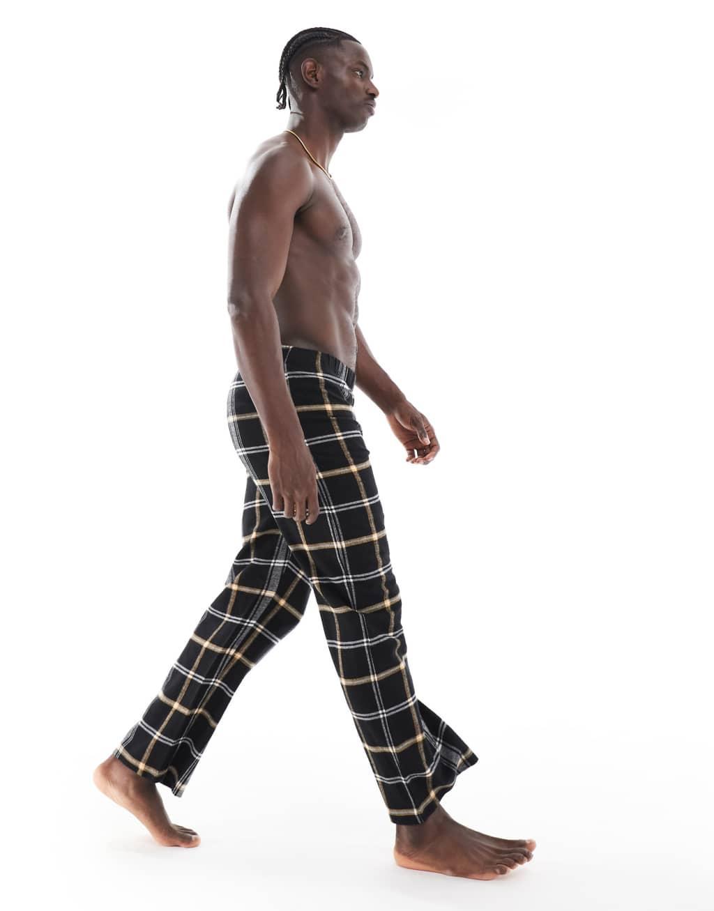 ASOS DESIGN check lounge pant in black Product Image