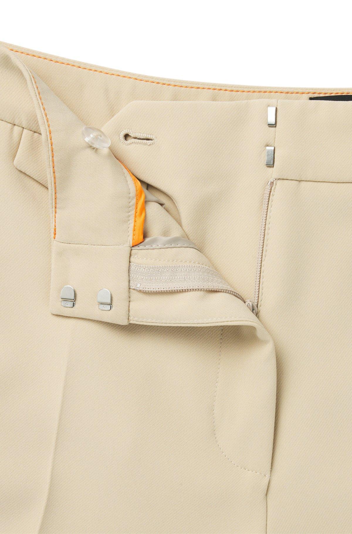 BOSS - Crease-front chinos in stretch satin - Light Beige Product Image