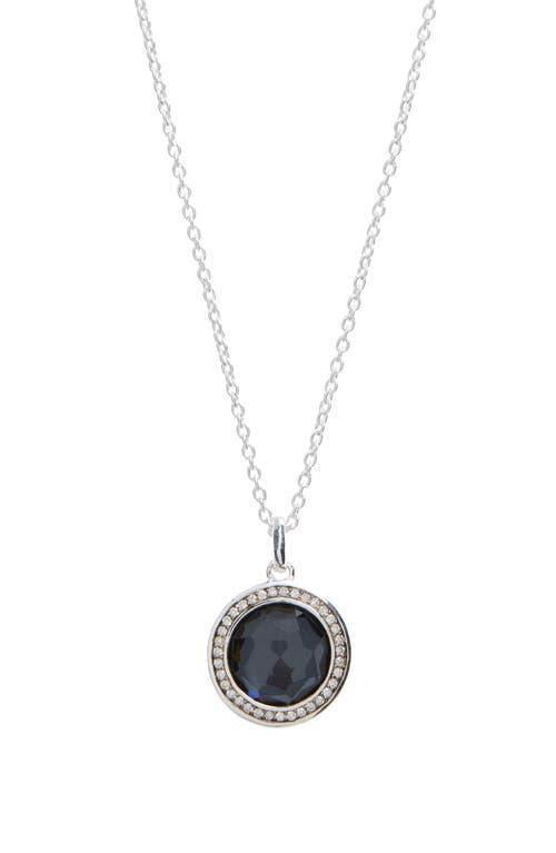 Mini Pendant Necklace in Sterling Silver with Diamonds Product Image