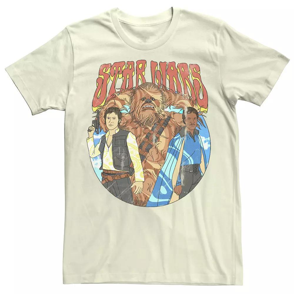 Men's Star Wars Han Solo & Crew Psychedelic Graphic Tee, Size: Medium, Natural Product Image