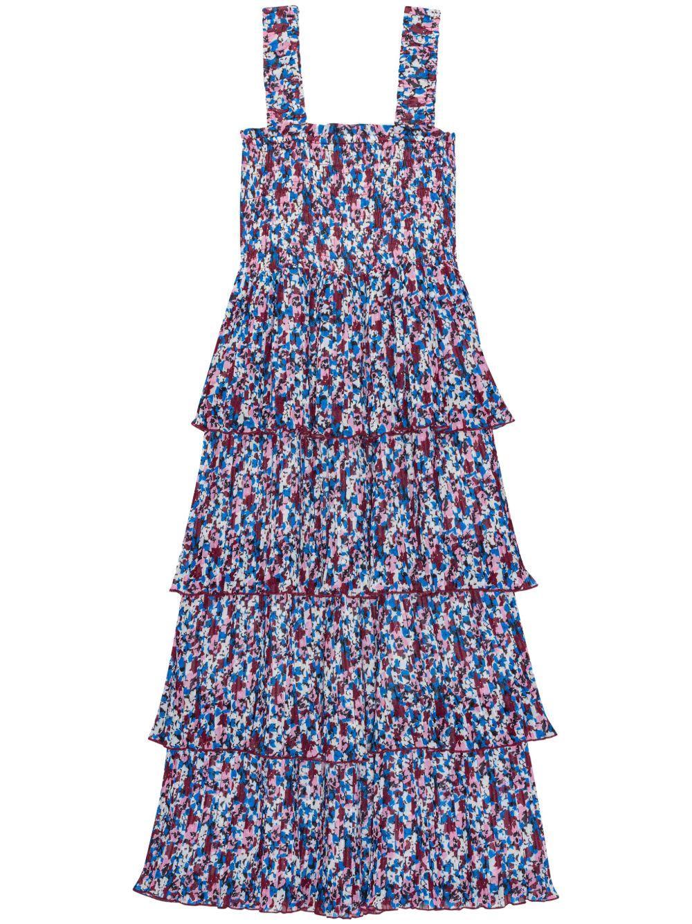 floral-print layered midi dress Product Image