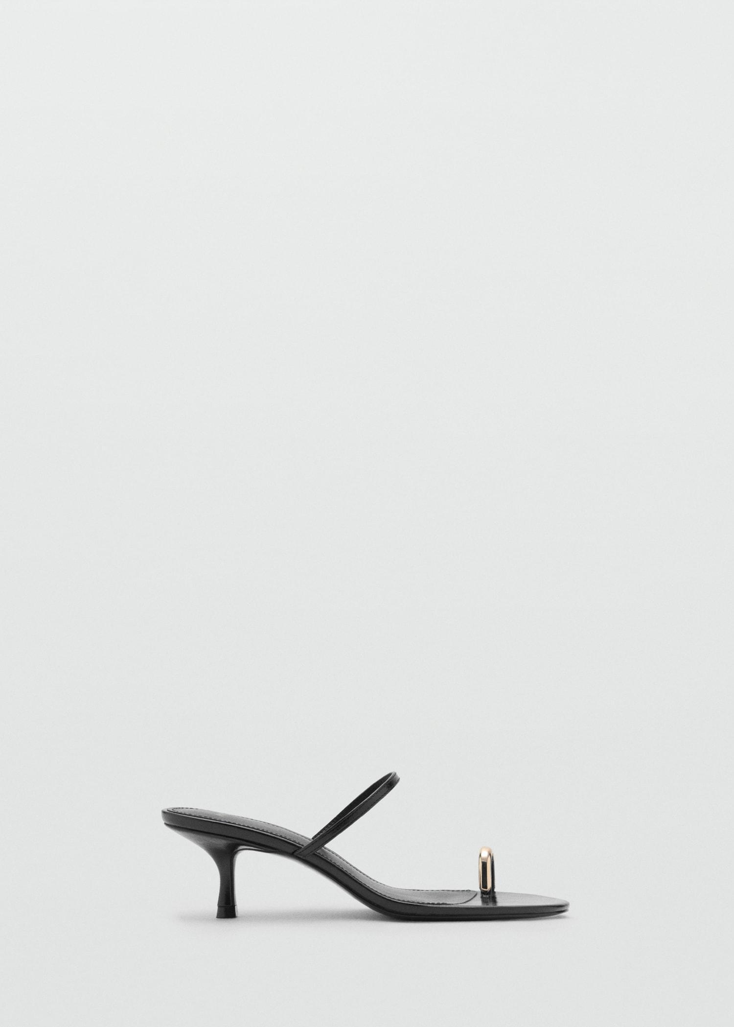 Heeled sandals with metallic detail - Women | MANGO USA Product Image