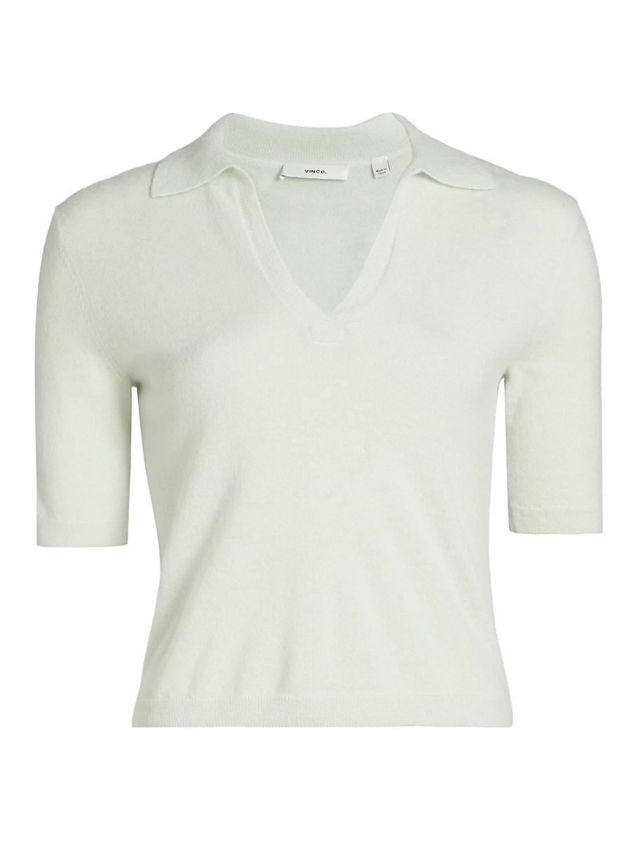 Womens Cashmere-Silk Open Collar Polo Sweater Product Image