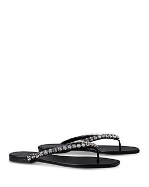 Tory Burch Womens Crystal Embellished Thong Sandals Product Image