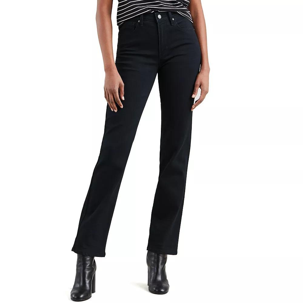 Womens Levis 724 High Rise Straight Jeans Black Glow Product Image