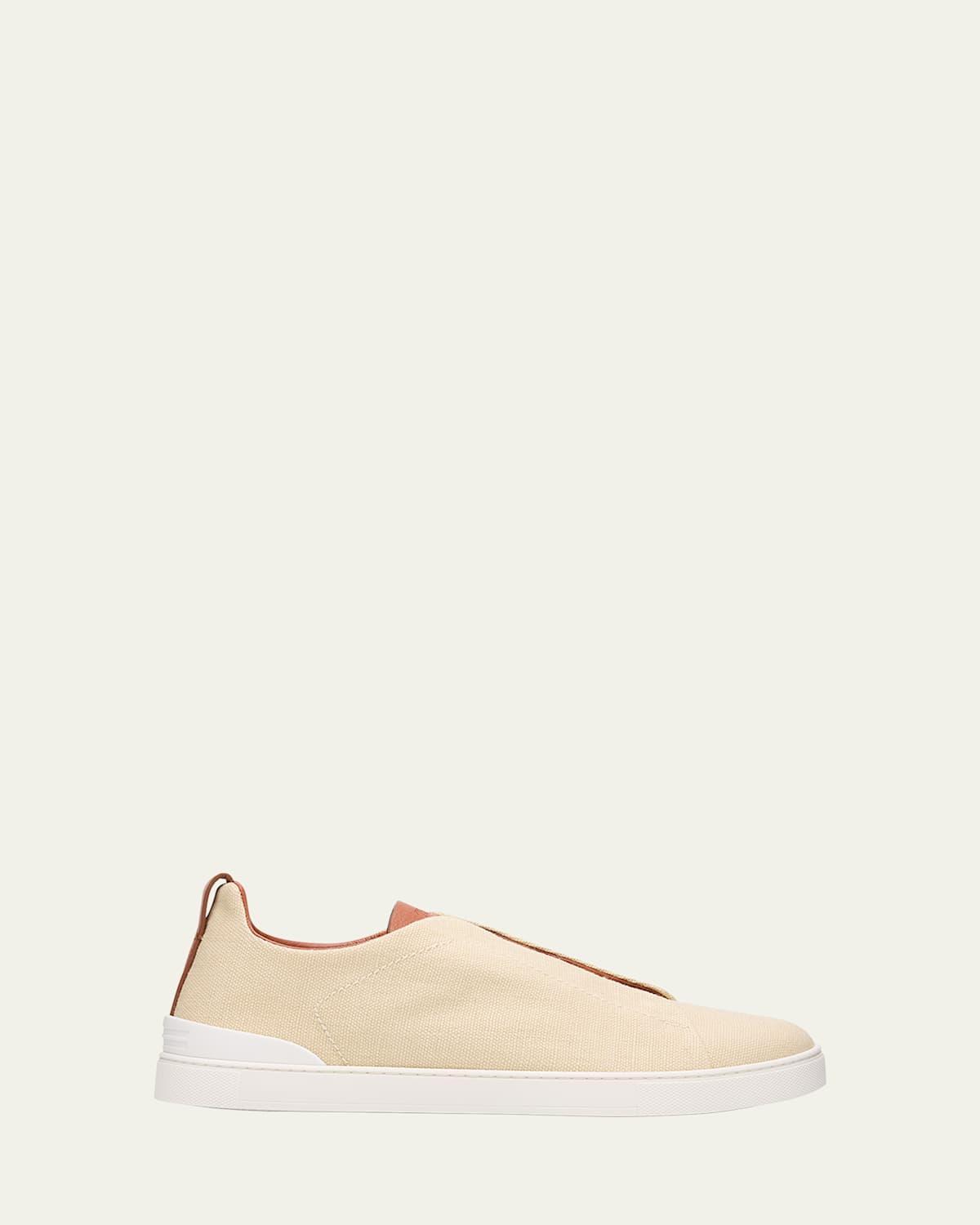 Mens Triple Stitch Linen Slip-On Sneakers Product Image