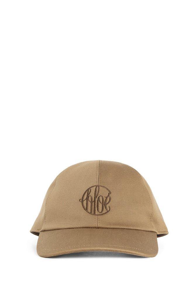 CHLOÉ Logo Embroidered Swing Cap In Beige Product Image