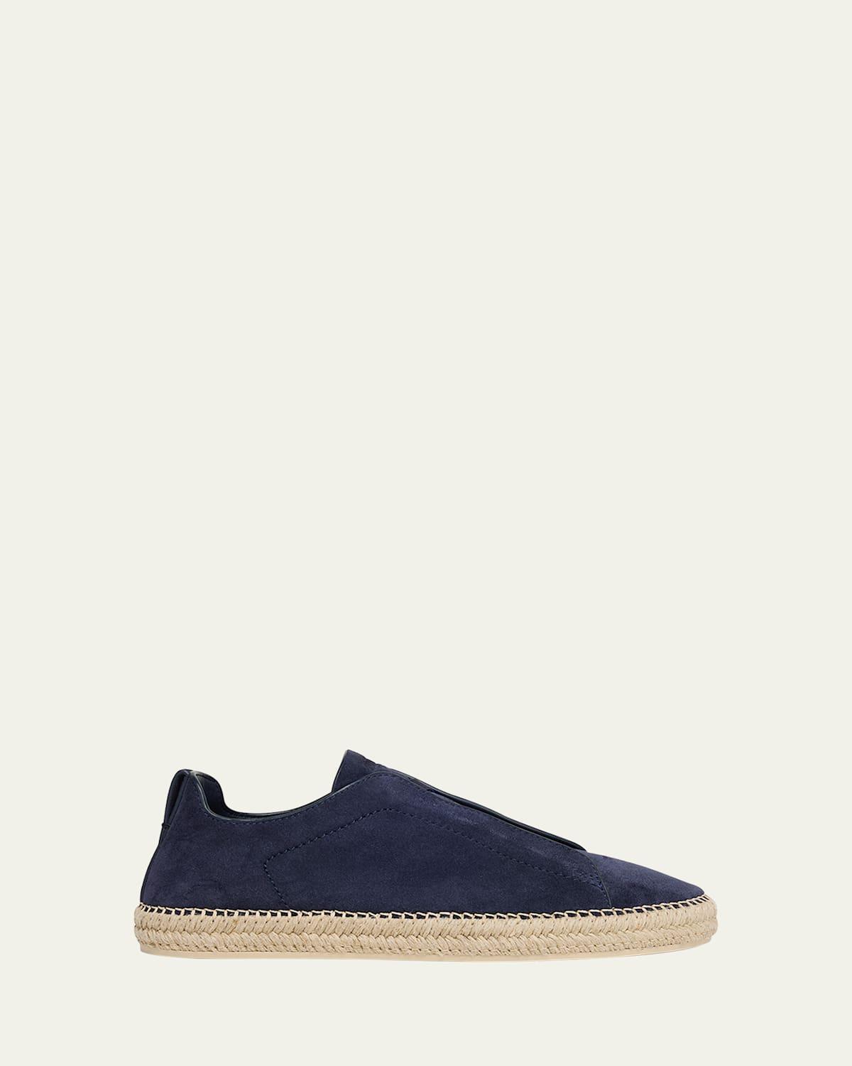 Mens Triple Stitch Suede Espadrille Sneakers Product Image