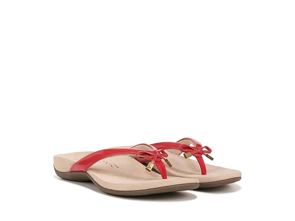 Vionic Bella Ribbed Metallic Bow Detail Thong Sandals Product Image