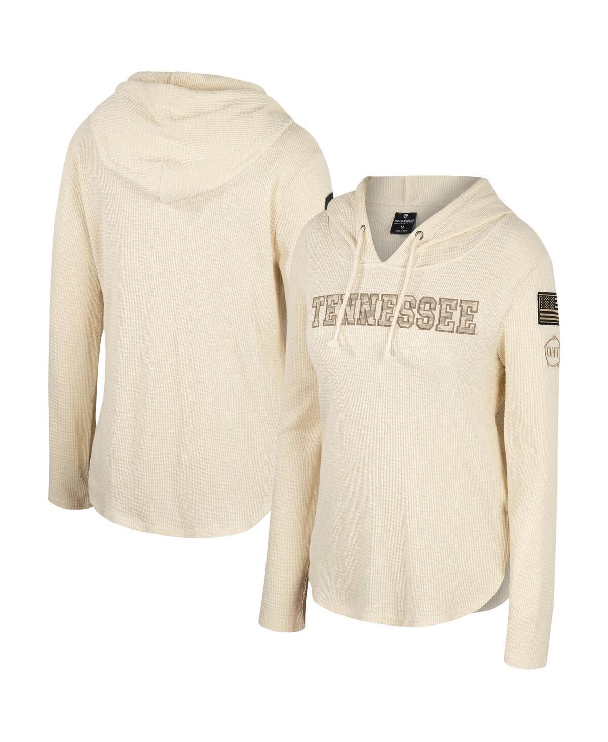 Women's Colosseum Cream Texas Longhorns OHT Military Appreciation Casey Raglan Long Sleeve Hoodie T-Shirt, Size: XL, Beige Product Image