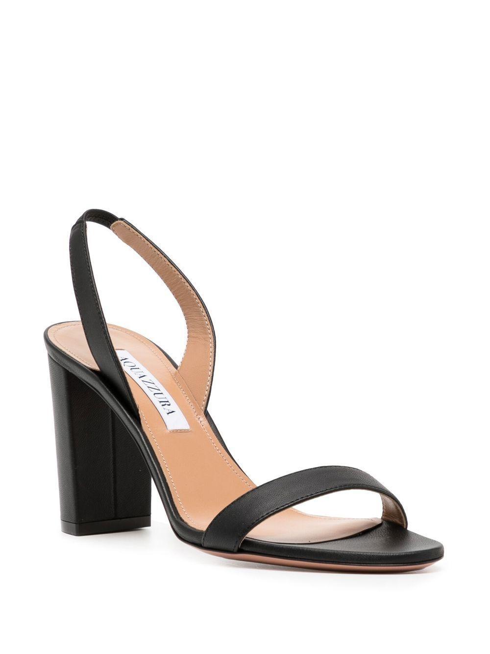AQUAZZURA So Nude 85 Leather Slingback Sandals In Black Product Image