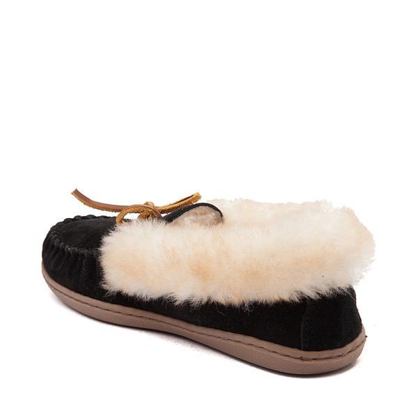 Minnetonka Alpine Bow Detail Suede Sheepskin Slippers Product Image