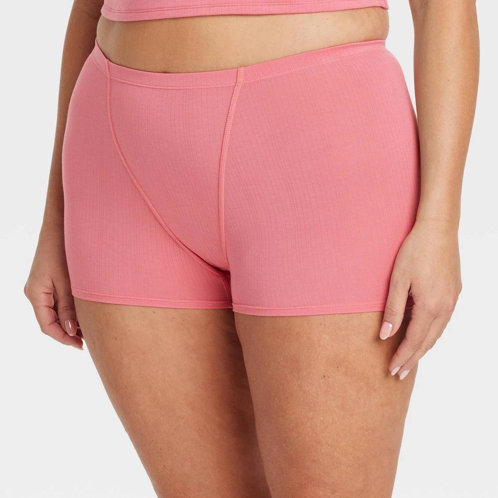 Women's Modal Blend Shortie Underwear - Auden™ Coral XXL: High Rise, Fold Over Waistband, Cotton Gusset Product Image