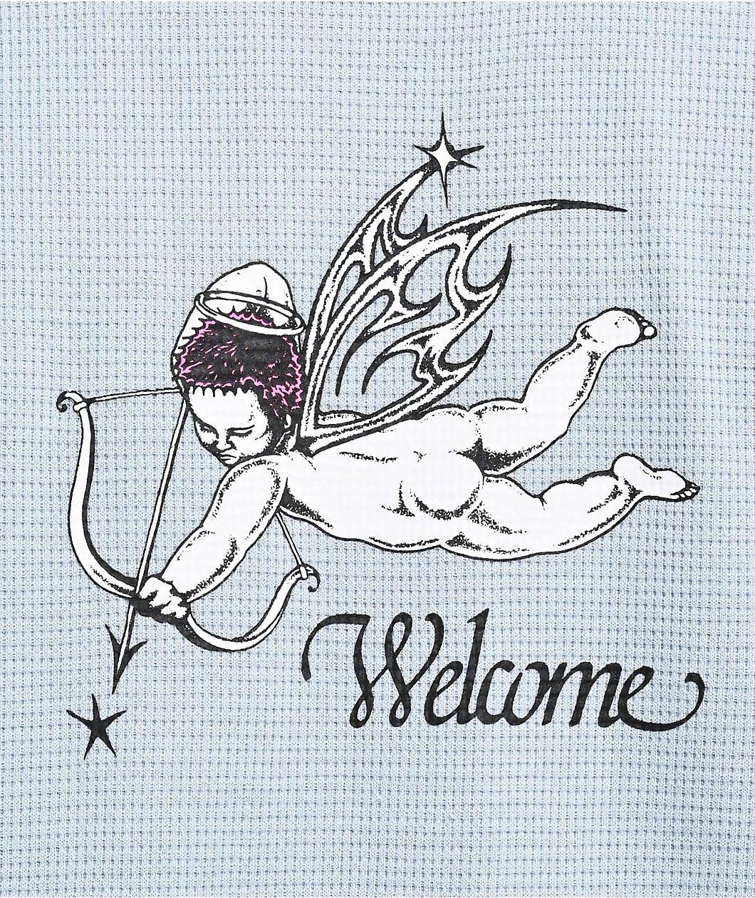 Welcome Cherub Light Blue Thermal Long Sleeve T-Shirt Product Image