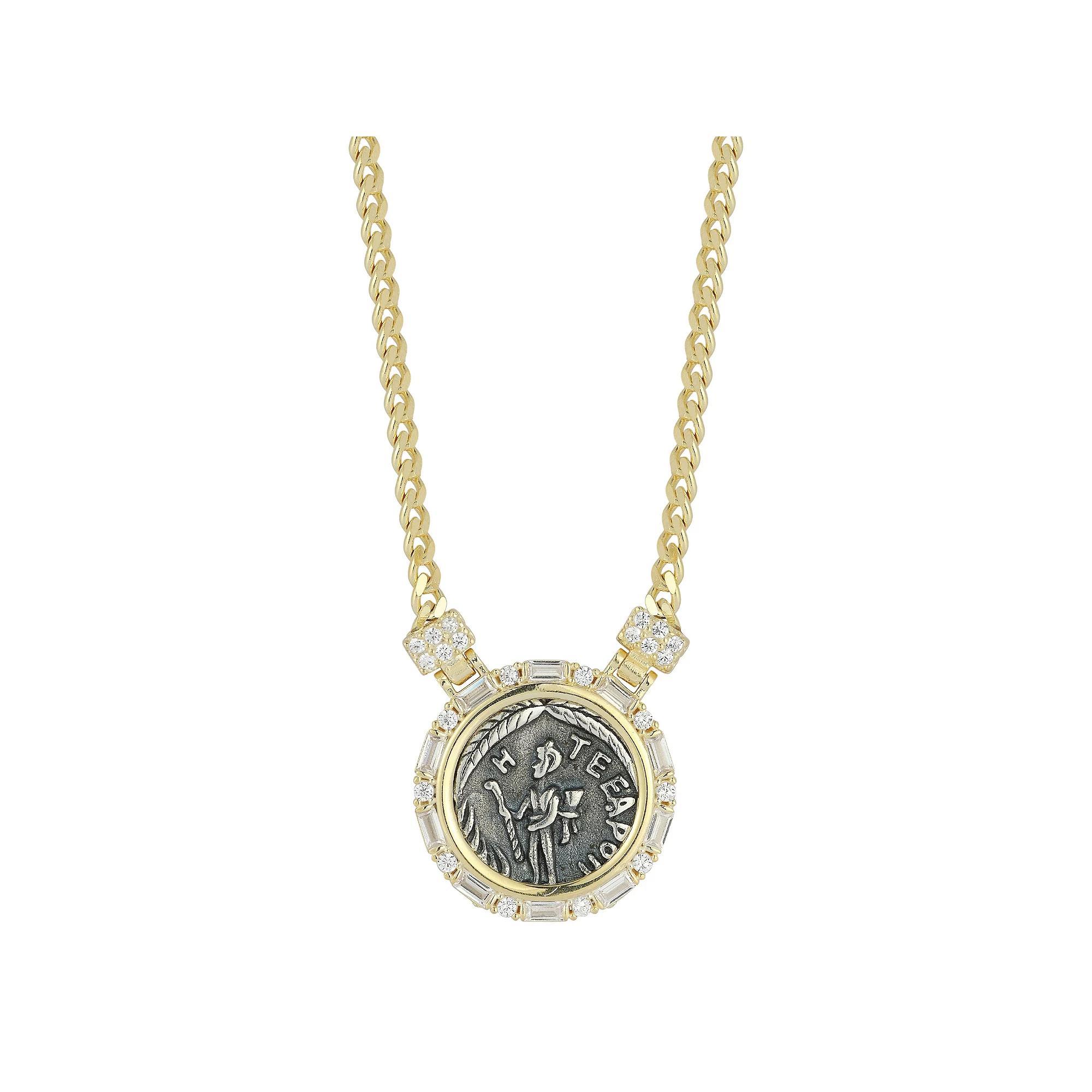 Sunkissed Sterling Cubic Zirconia Curb Chain Necklace, Women's, Size: 18", Gold Tone Product Image