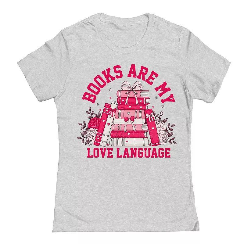 Junior's Books Love Language Graphic Tee, Women's, Size: Small, Grey Gray Product Image