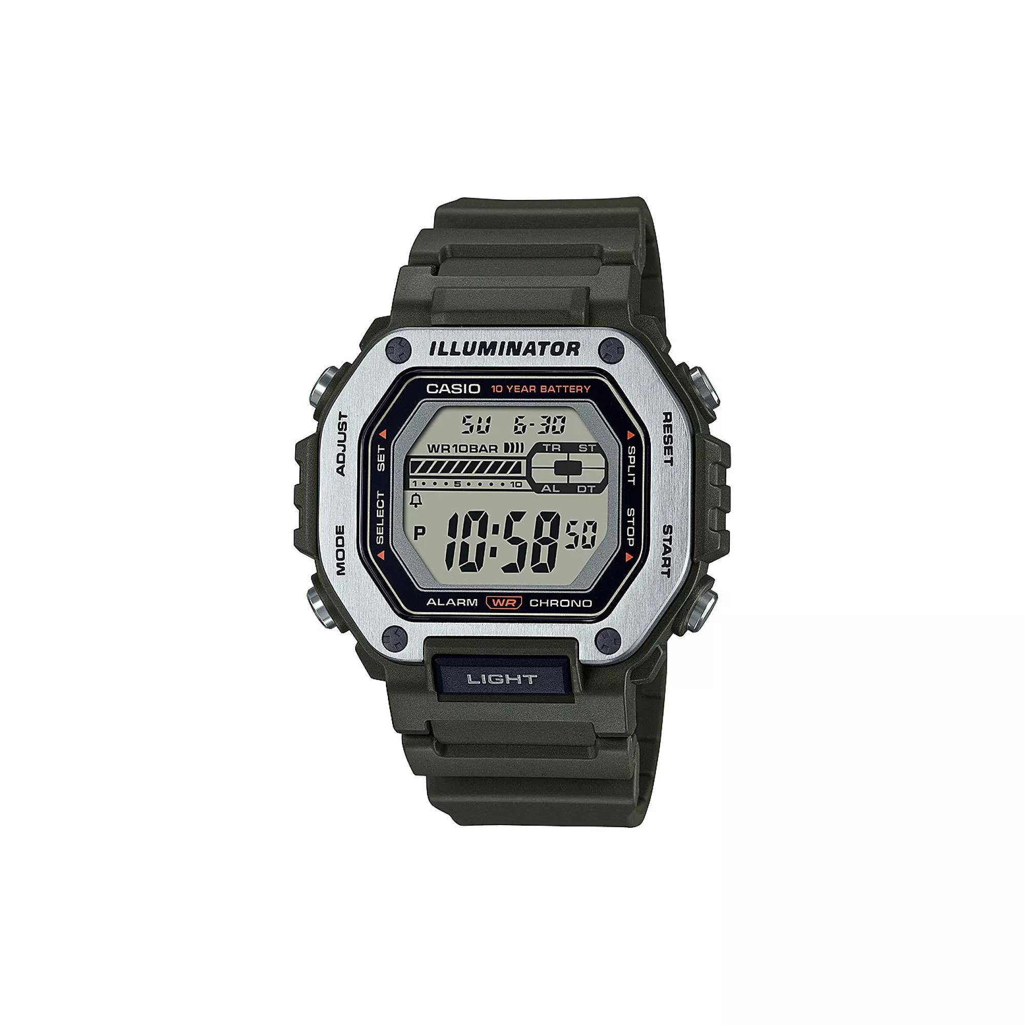 Casio Unisex Illuminator Digital Watch - MWD110H, Men's, Size: XL, Green Product Image