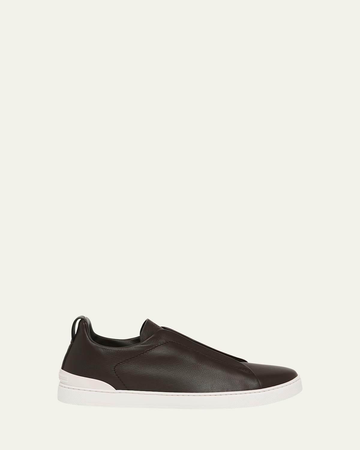Mens Triple Stitch SECONDSKIN Leather Slip-On Sneakers Product Image