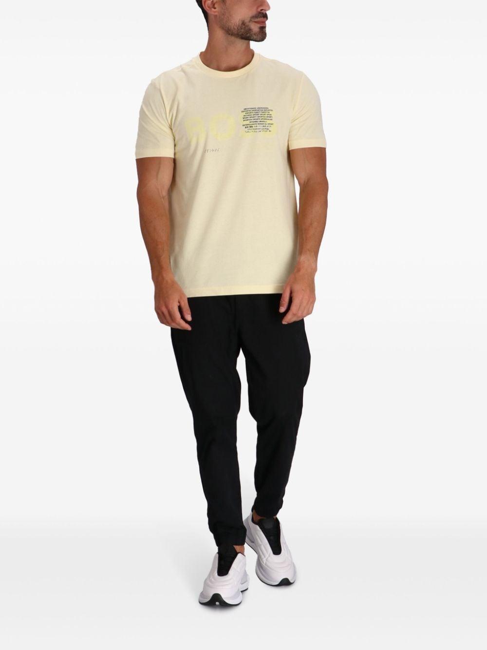 HUGO BOSS Logo-print Cotton T-shirt In Nude Product Image