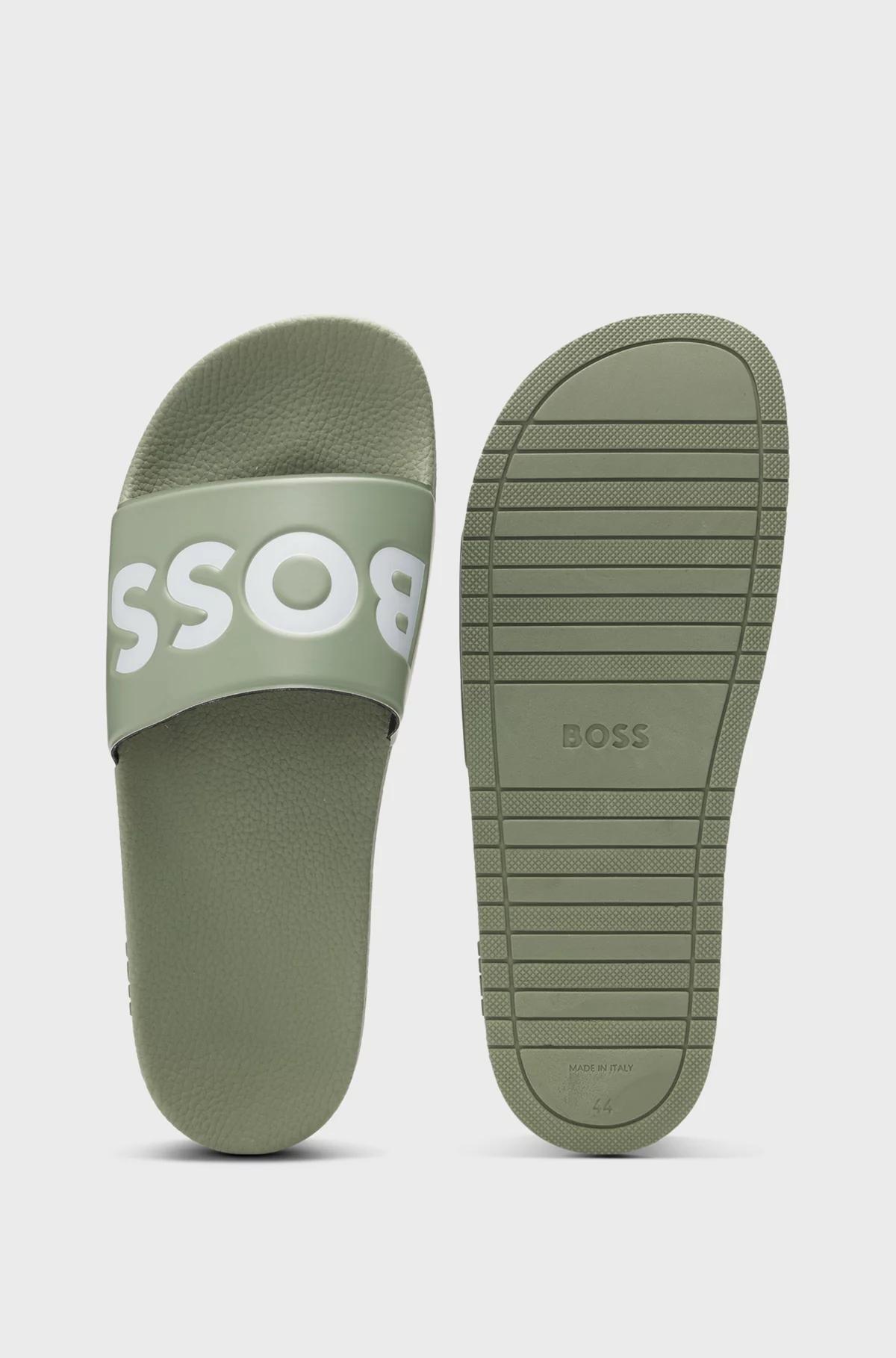 Boss Italian-made Slides with Large Logo Detail Product Image