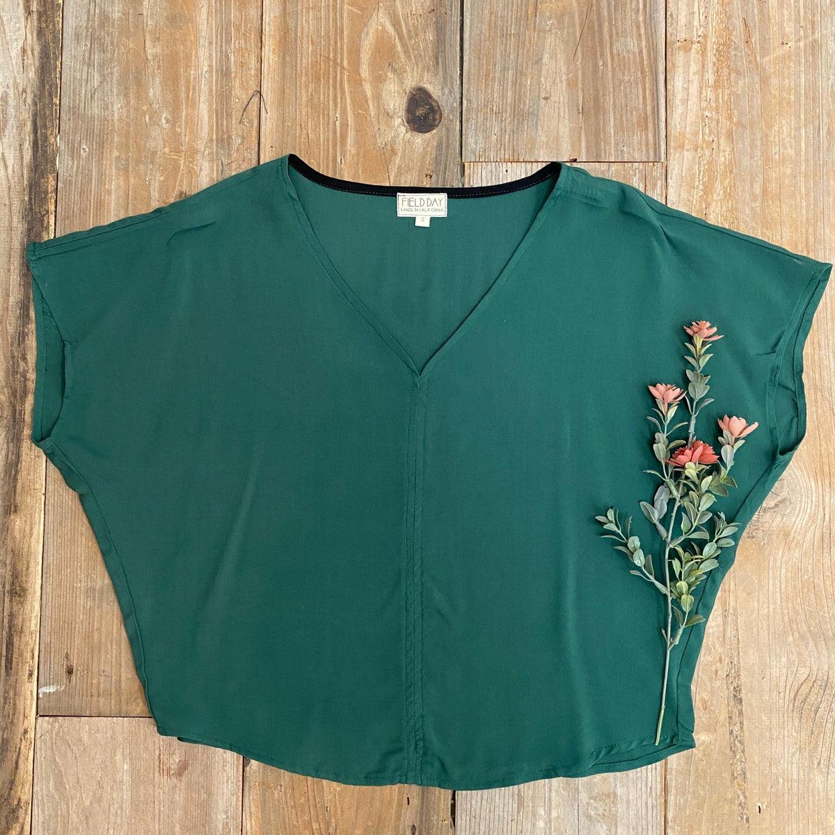 Dolman Top in Emerald Challis Product Image