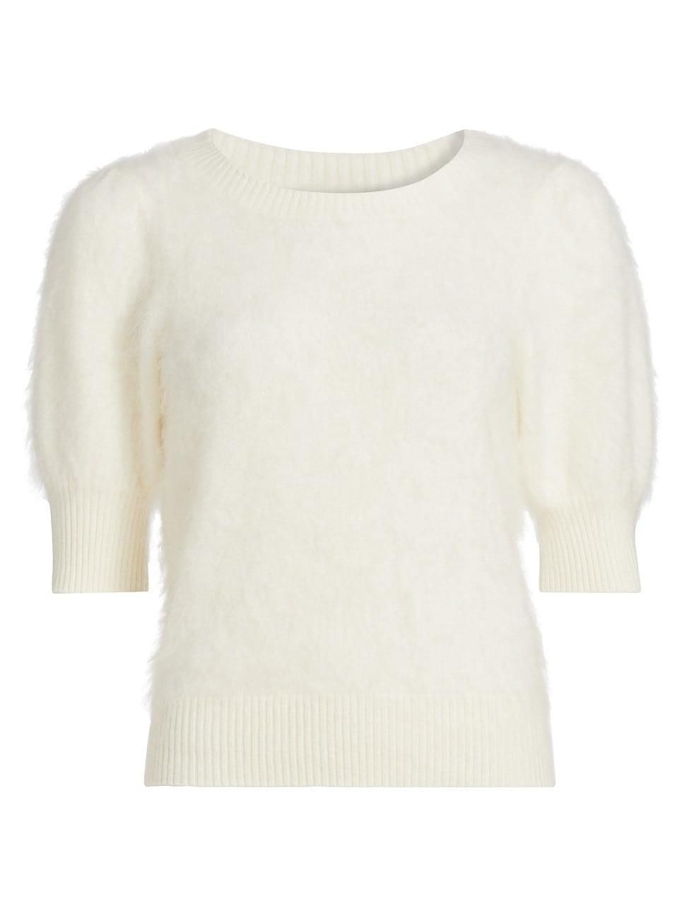 Womens Gladiolus Brushed Cashmere Short-Sleeve Sweater Product Image