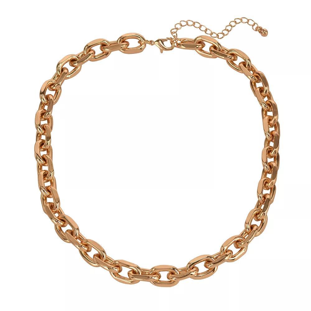 Women's Gold Tone Link Collar Necklace, None Product Image