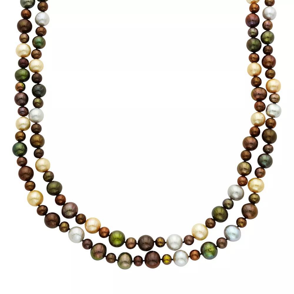 Jewelmak Dyed Freshwater Cultured Pearl Double Strand Necklace, Women's, Size: 18", Multicolor Product Image