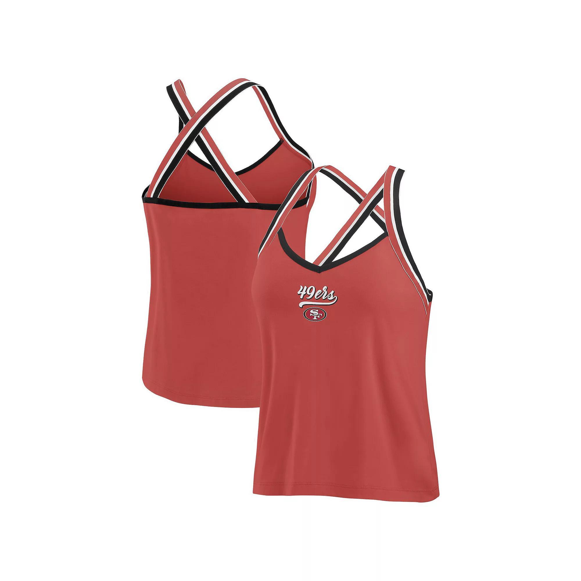 Women's WEAR by Erin Andrews Royal Buffalo Bills Cross Strap Tri-Blend Tank Top, Size: Large, Blue Product Image