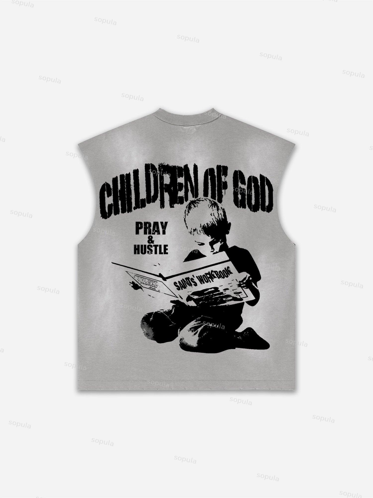 Future World Brainstorming Graphic Print Distressed Tank Top Product Image