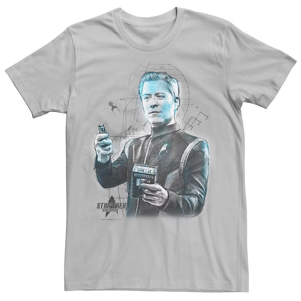Men's Star Trek Discovery Stamets Sketch Schematic Tee, Size: 3XL, Silver Product Image