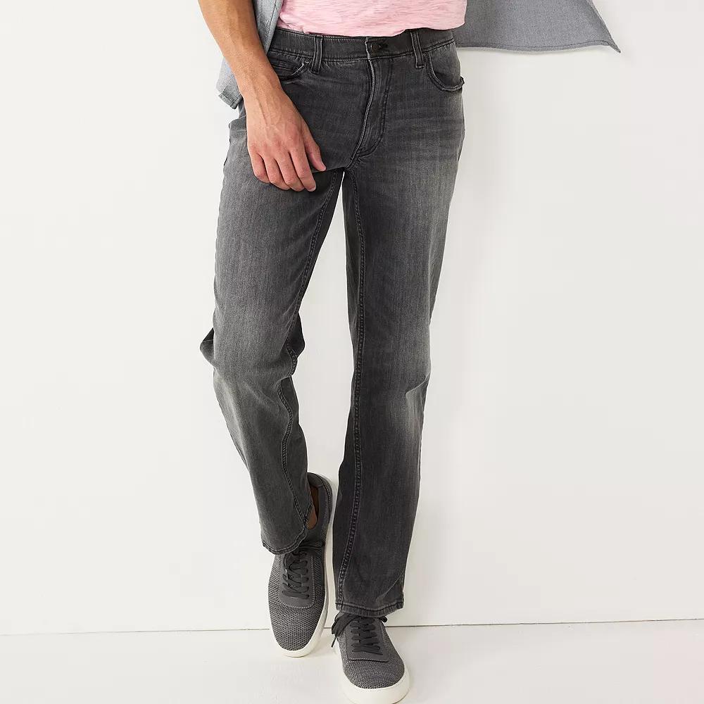 Men's Sonoma Goods For Life® Straight-Fit Flexwear Jean, Size: 38 X 32, Washed Black Product Image