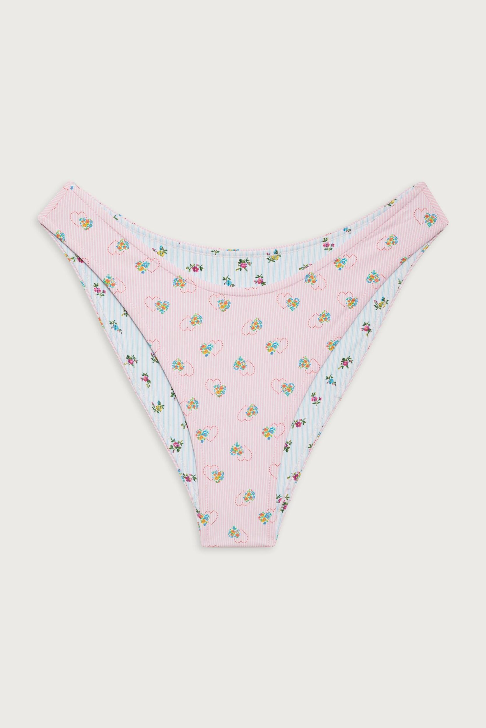 Dove Reversible Classic Bikini Bottom - Sweetheart Stripe Product Image